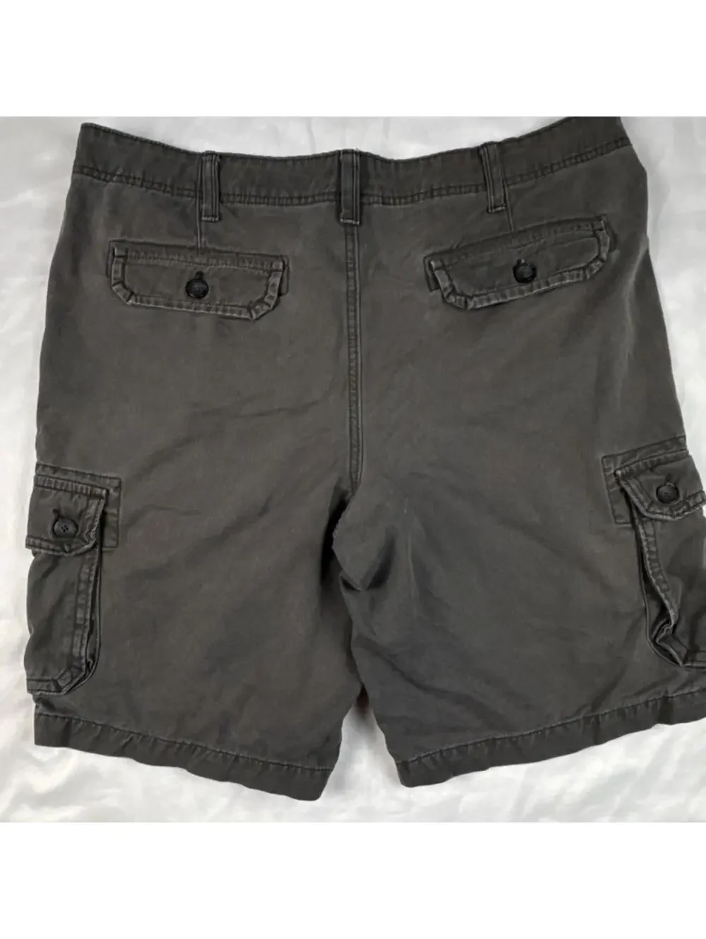 Urban Pipeline‎ Gray Cotton Cargo Shorts Button Zip Pockets Flat Front Men